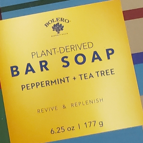 NEW 2 Bolero Peppermint & Tea Tree Bar Soap Luxury Large Plant Based Sensitve - Picture 4 of 5